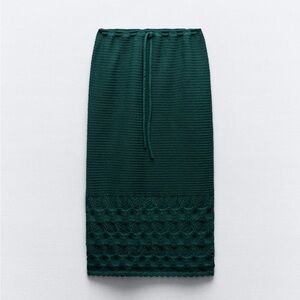 Zara pointelle knit midi skirt